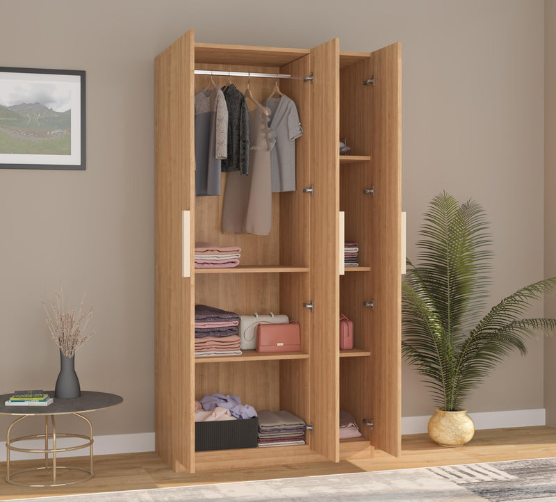Furniva Wardura 3 Door Wooden Wardrobe, Lome Cherry – view 1