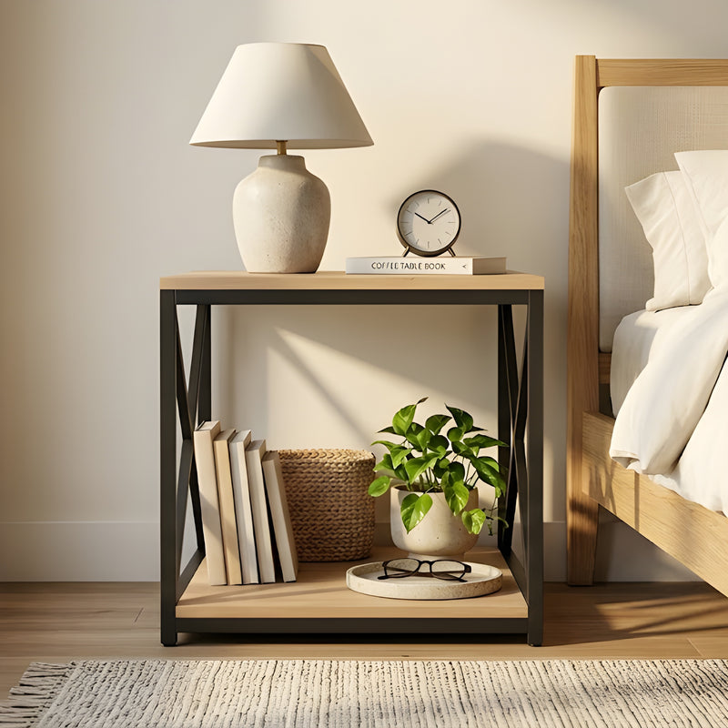 Furniva Penny Cube Bedside Table, Sandalwood – view 3