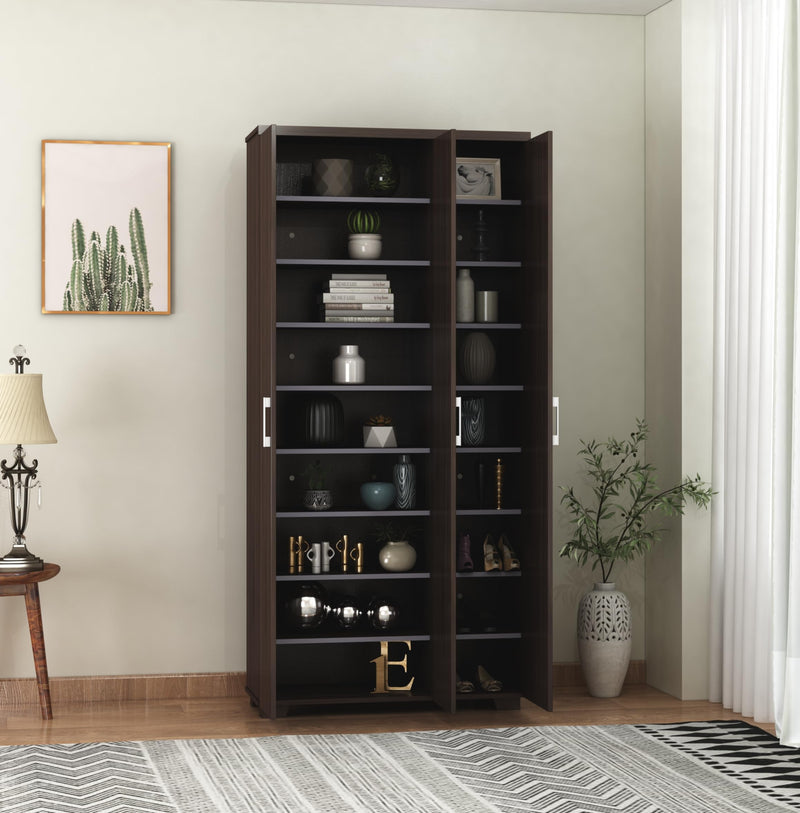 Furniva Skyline 3 Door Wardrobe Cum Shoe Rack, Wenge – view 3