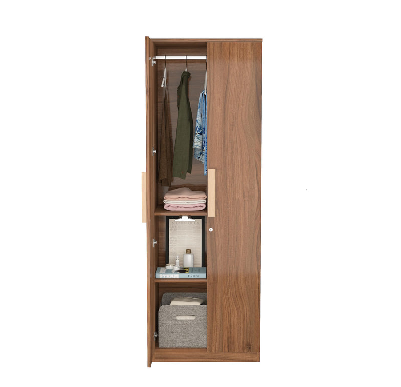 Furniva Nexa 2 Door Wooden Wardrobe, Lyon Walnut – view 3