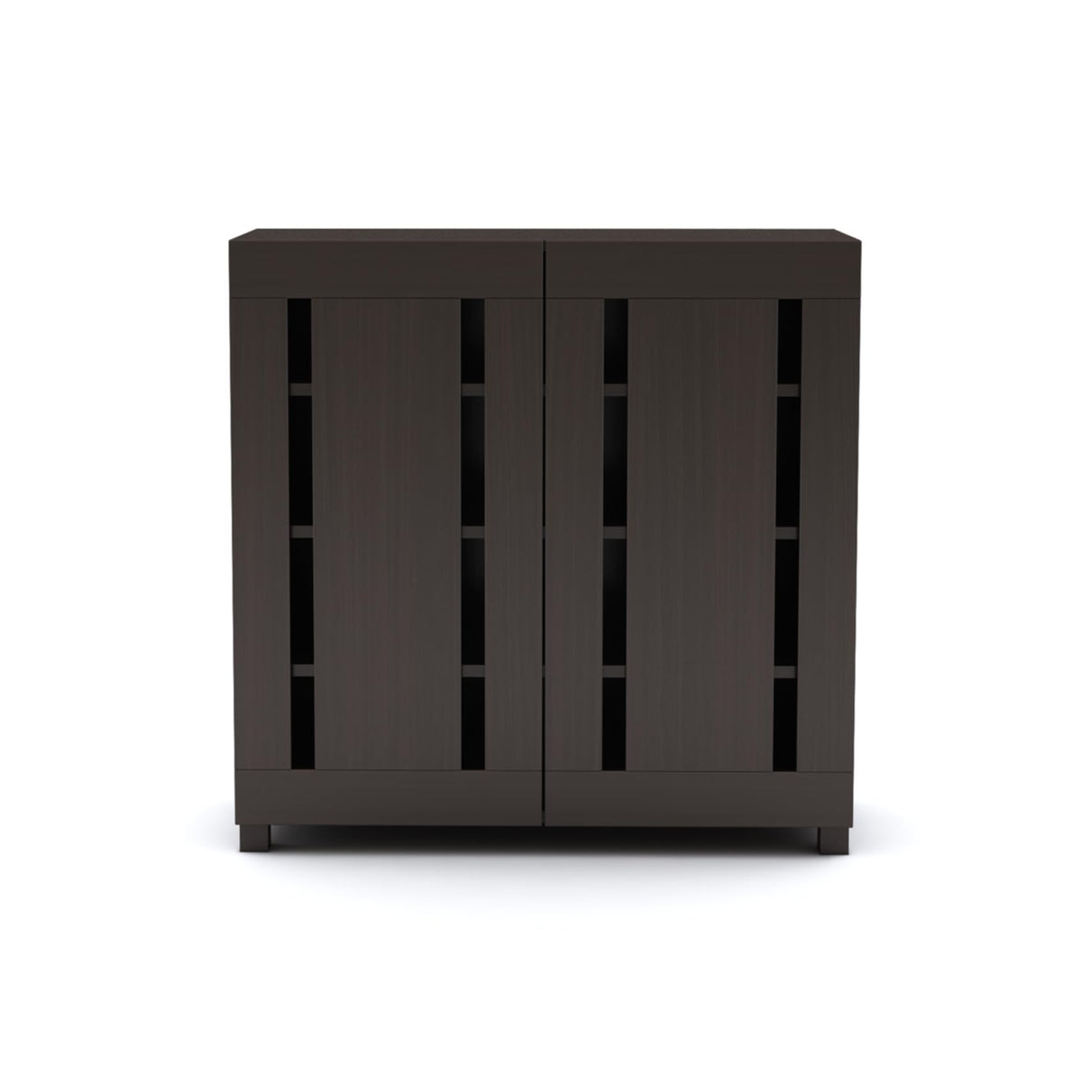 Furniva Minimal Two Door Shoe Rack Cabinet, Wenge – view 5