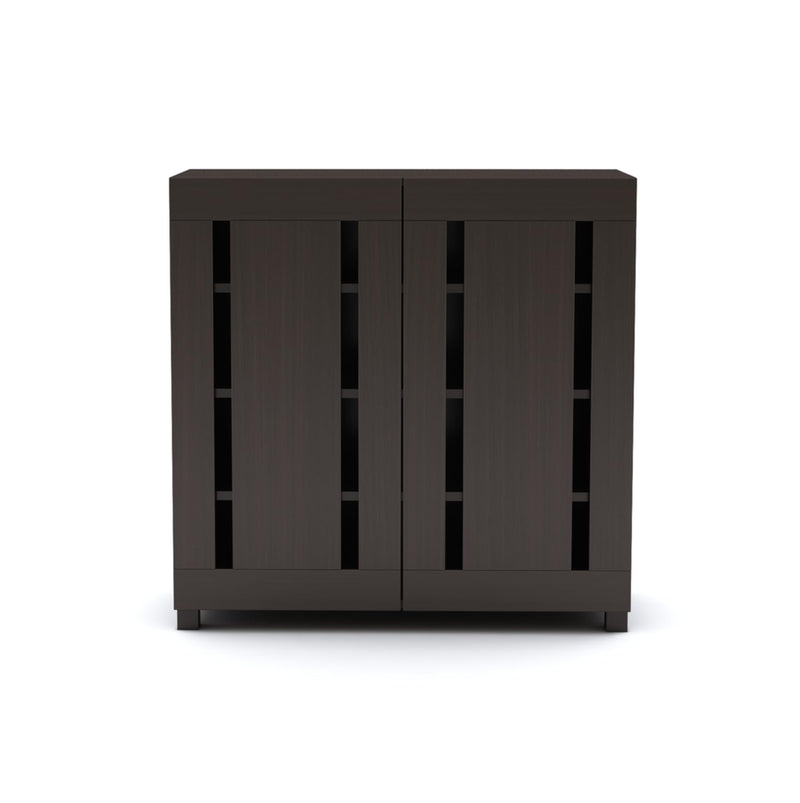 Furniva Minimal Two Door Shoe Rack Cabinet, Wenge – view 5
