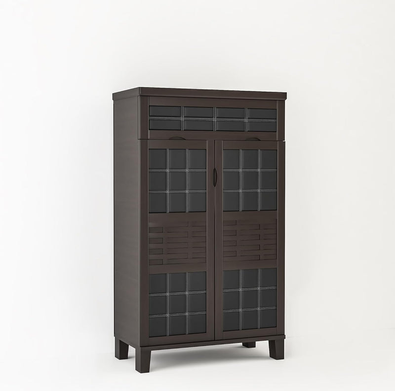 Furniva Zest Chic Two Door Shoe Rack with Drawer, Wenge – view 5