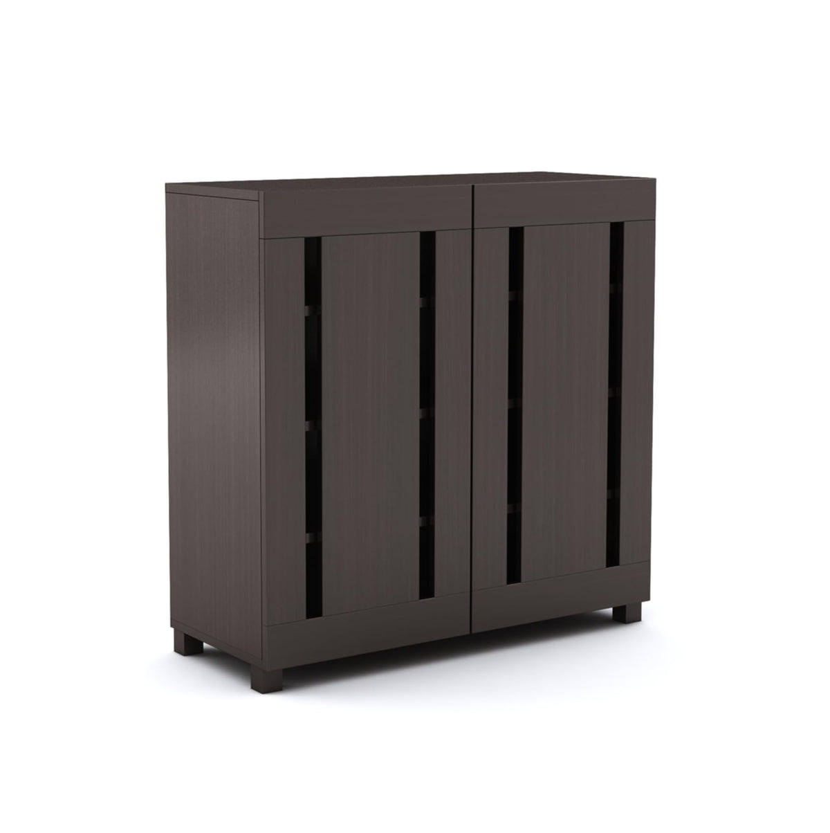 Furniva Minimal Two Door Shoe Rack Cabinet, Wenge – view 6