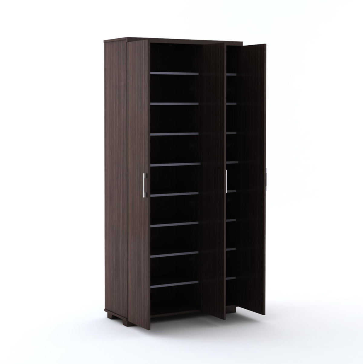 Furniva Skyline 3 Door Wardrobe Cum Shoe Rack, Wenge – view 6