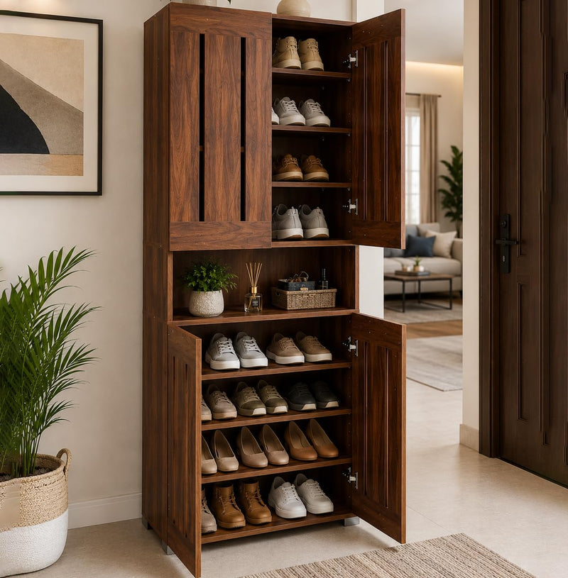 Furniva Skyline 6 Feet Shoe Rack, Columbia Walnut – view 7