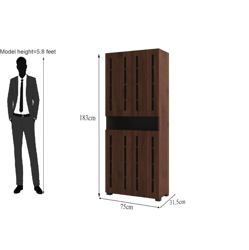 Furniva Skyline 6 Feet Shoe Rack, Columbia Walnut – view 8