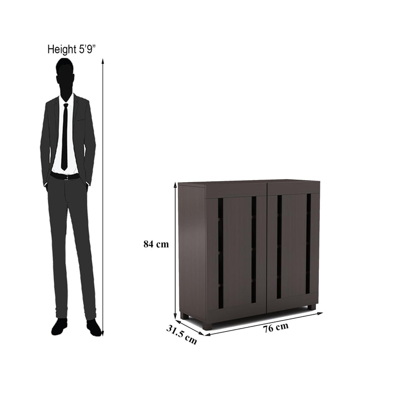Furniva Minimal Two Door Shoe Rack Cabinet, Wenge – view 8