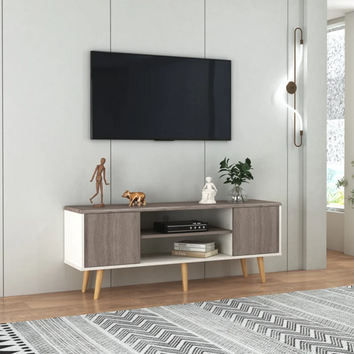 Furniva Bella TV Cabinet Sonoma White - front view
