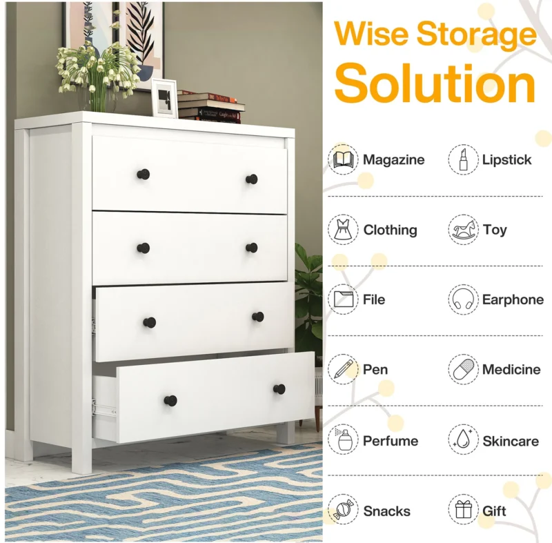 Furniva Iris 4 Drawer Chest - angle view