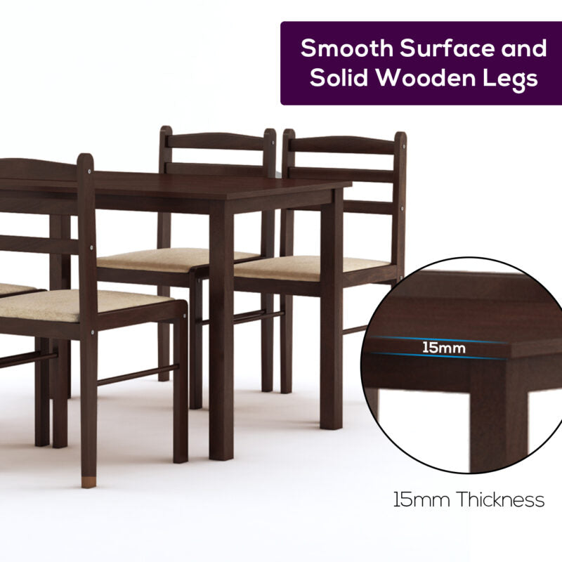 Furniva QuattroDine 4 Seater Dining Table Set - detail view