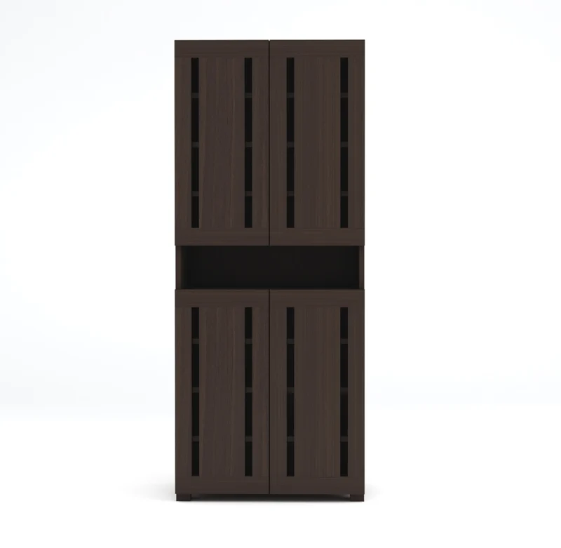 Furniva Skyline Four Shutter Utility Shoe Rack - Wenge - legs detail
