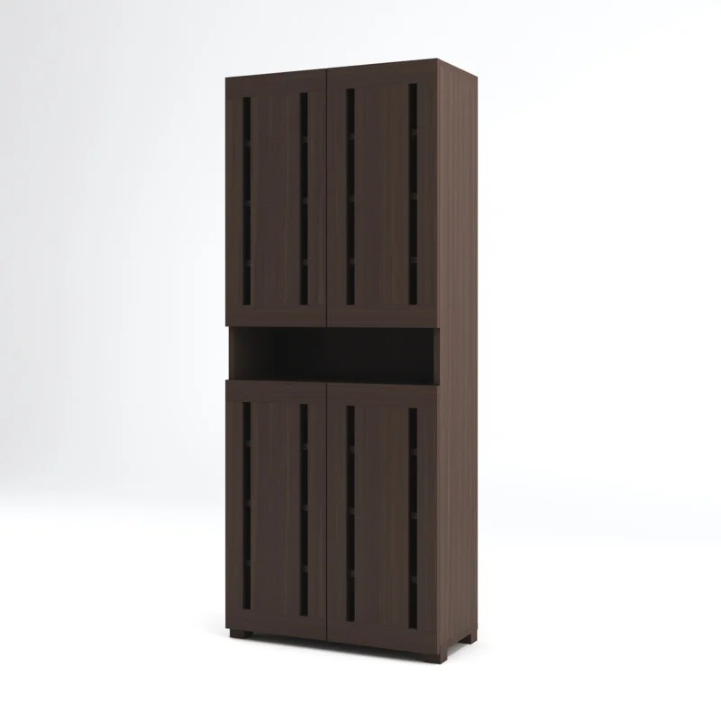Furniva Skyline Four Shutter Utility Shoe Rack - Wenge - middle shelf detail