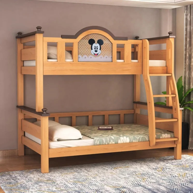 Furniva Mickey Mouse Bunk Bed - Natural Finish - front view
