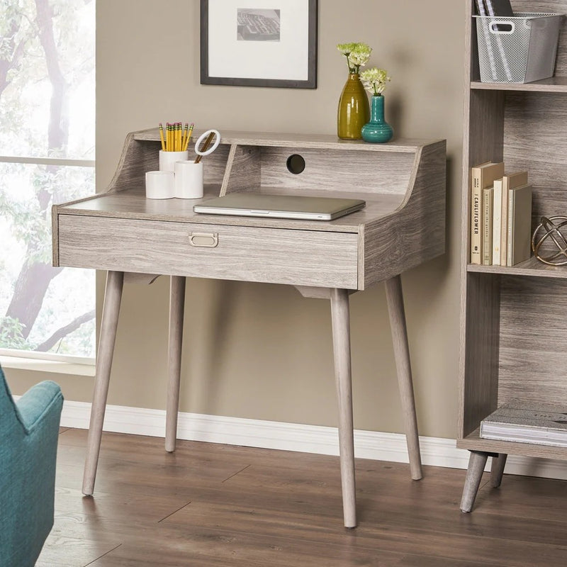 Aero Study Desk with Hutch and Drawer, view 3