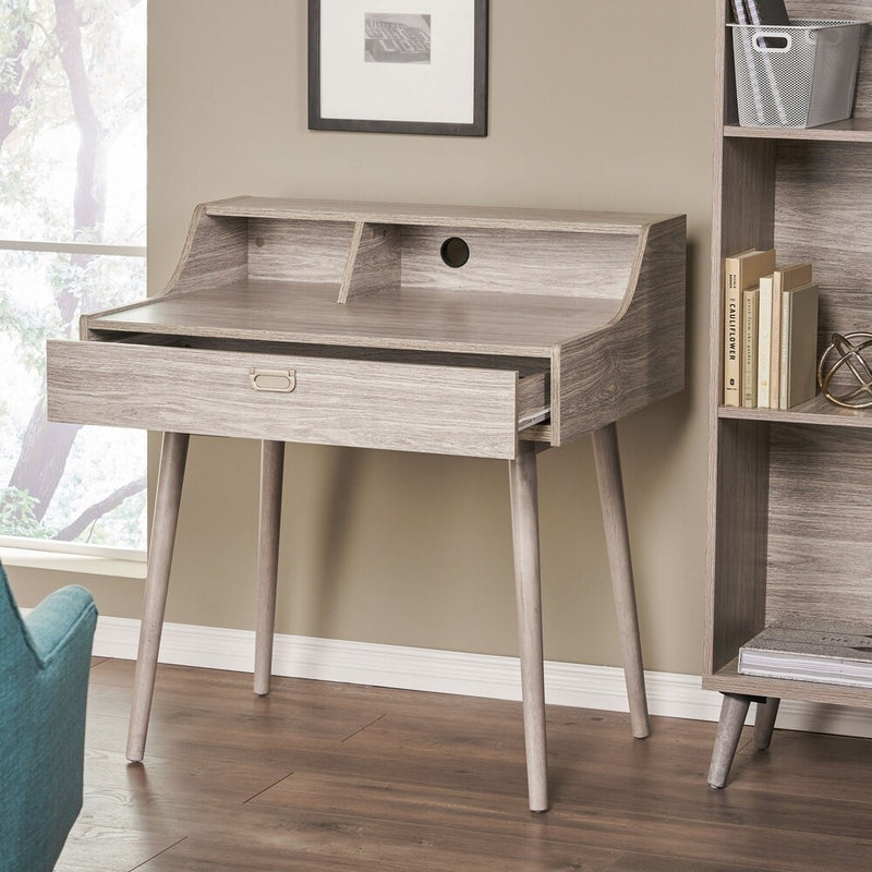 Aero Study Desk with Hutch and Drawer, view 5