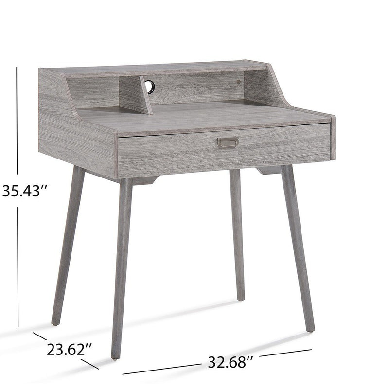 Aero Study Desk with Hutch and Drawer, view 9