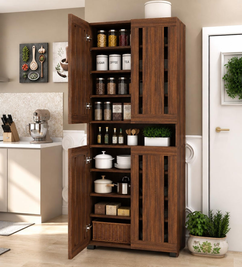 Axis Four Door Kitchen Cabinet - Columbia Walnut
