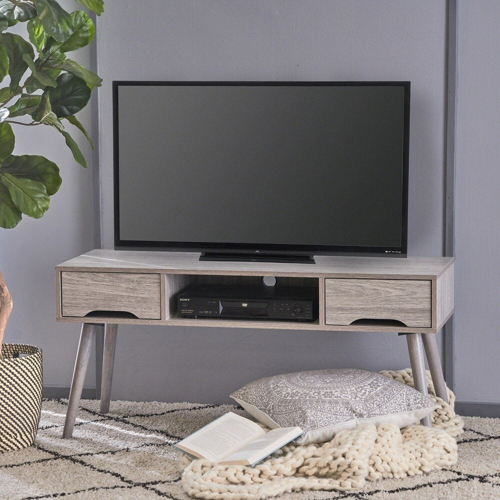 Elara TV Unit with Solid Wood Legs, view 6