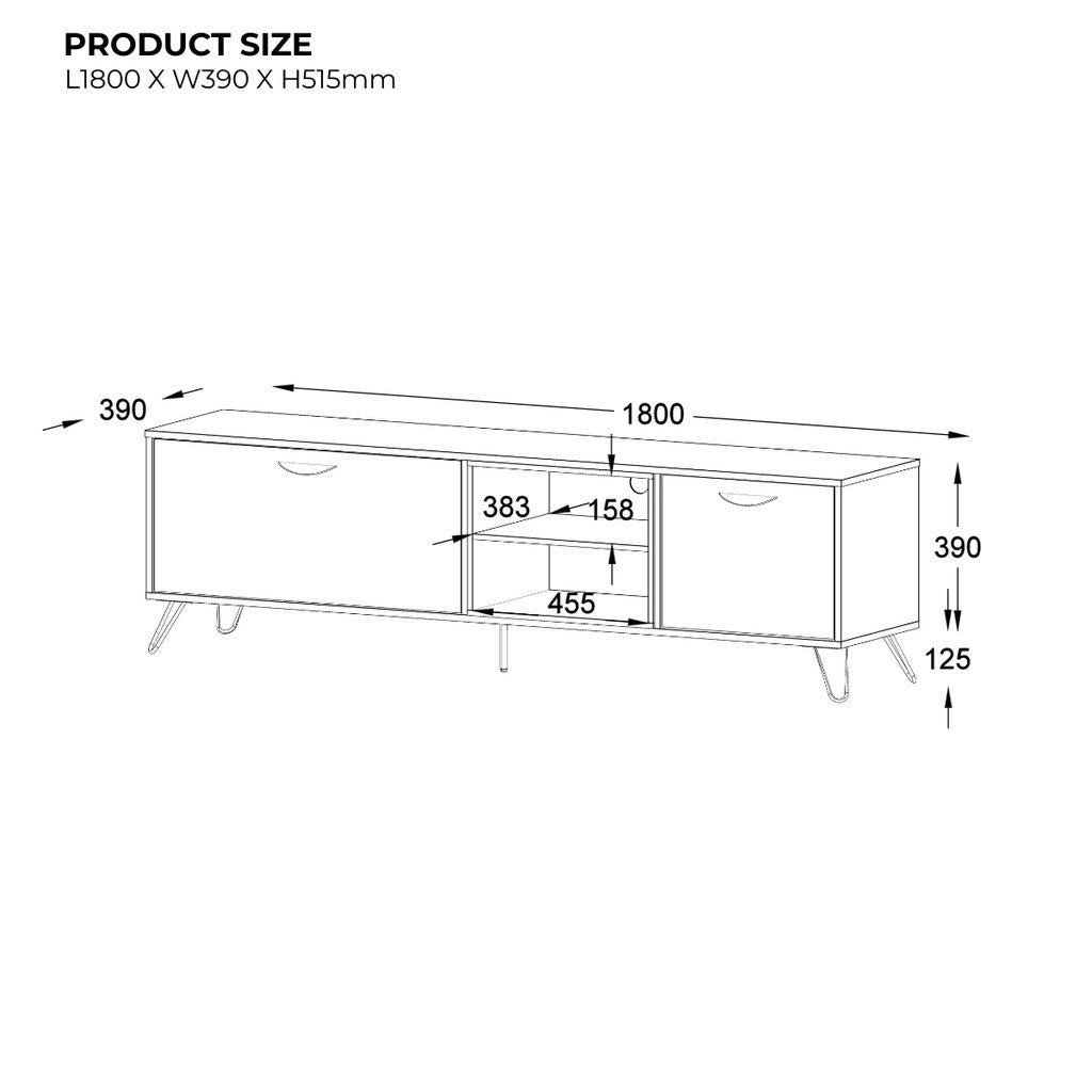 Flux 2 Door TV Cabinet, view 10