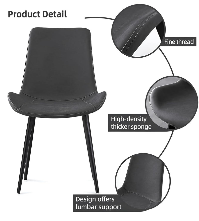 Eclipse 4 Seater Sintered Stone Dining Set (120 x 80 cm) - Galaxy Black, Grey Chairs – photo 8