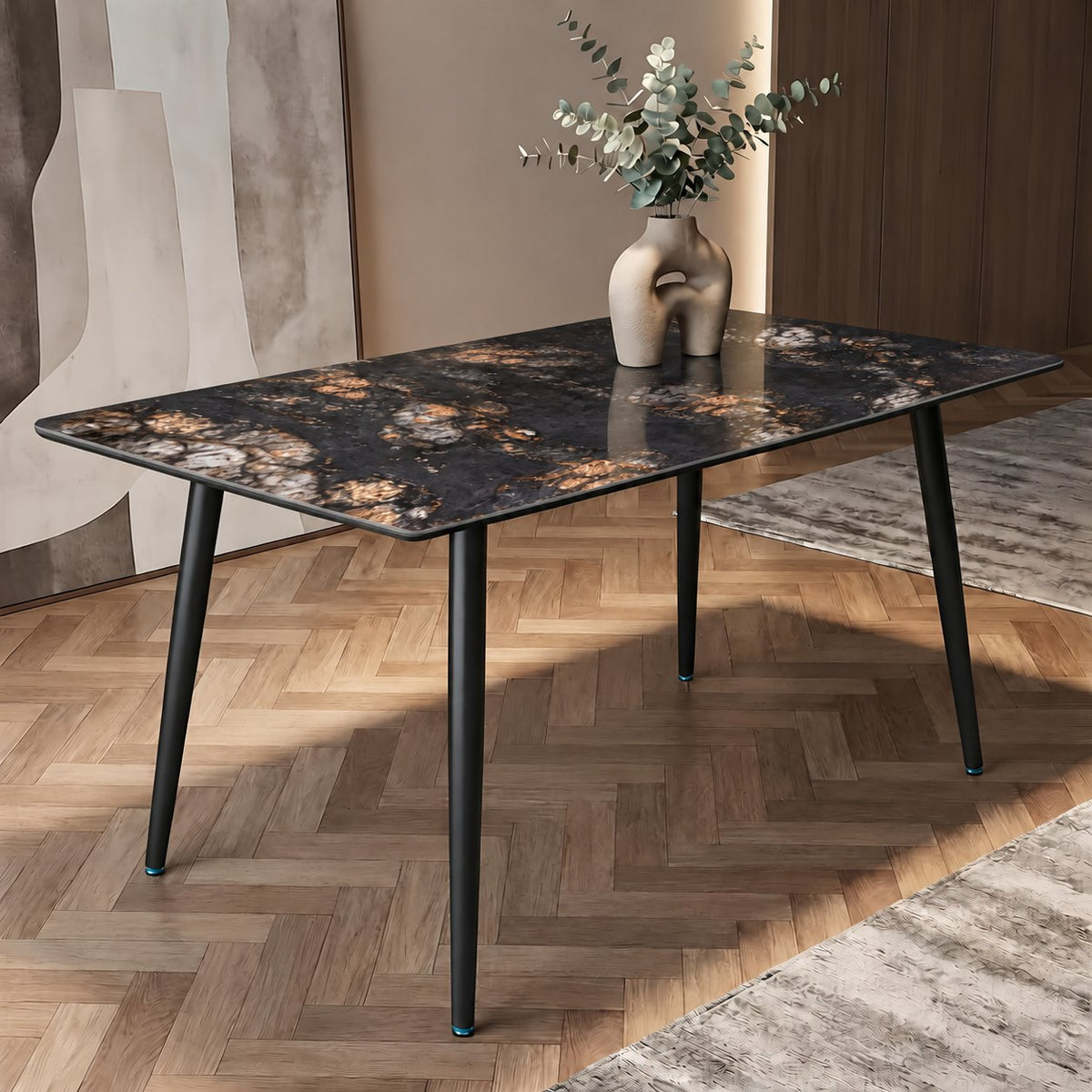 Italiana 120 x 80 cm Sintered Stone Dining Table - Cosmo Black – photo 1