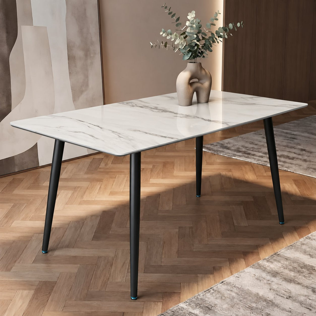 Italiana 120 x 80 cm Sintered Stone Dining Table - Helios White – photo 1