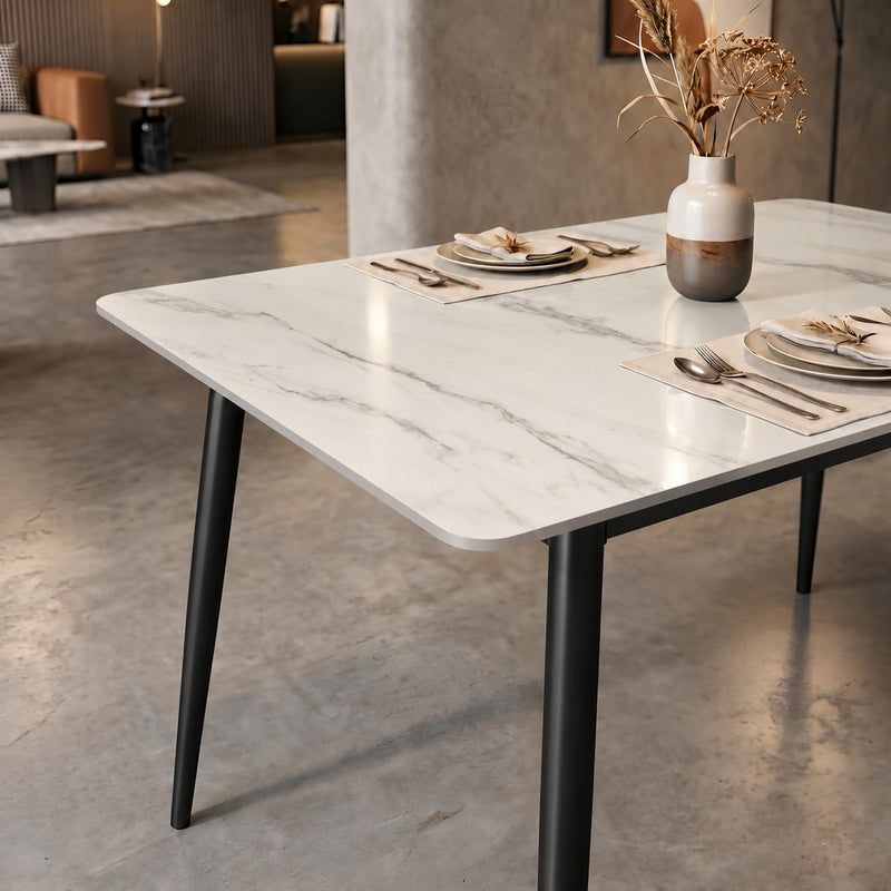 Italiana 120 x 80 cm Sintered Stone Dining Table - Helios White – photo 3