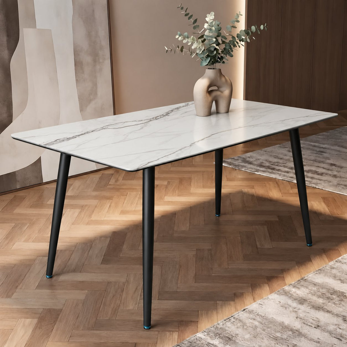 Italiana 140 x 80 cm Sintered Stone Dining Table - Helios White – photo 1