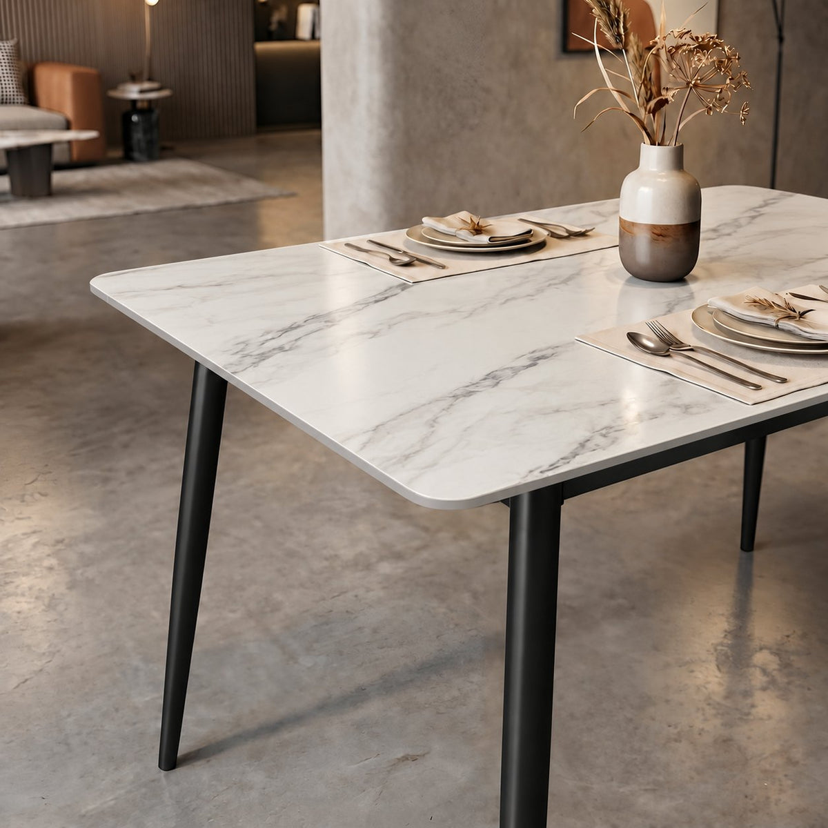 Italiana 140 x 80 cm Sintered Stone Dining Table - Helios White – photo 3