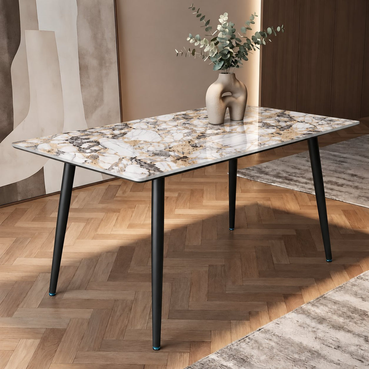 Italiana 120 x 80 cm Sintered Stone Dining Table - Midas Gold – photo 1