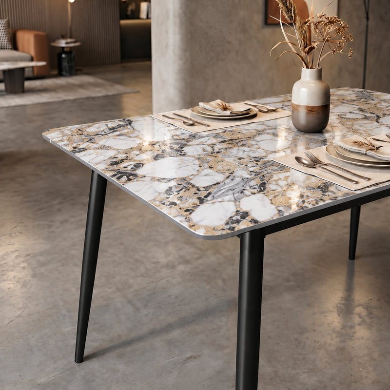 Italiana 120 x 80 cm Sintered Stone Dining Table - Midas Gold – photo 3