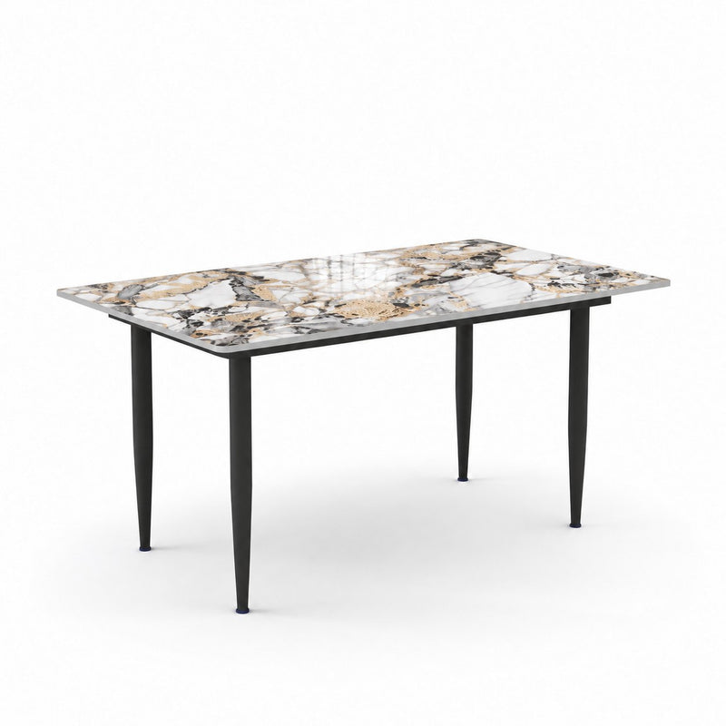 Italiana 120 x 80 cm Sintered Stone Dining Table - Midas Gold – photo 5