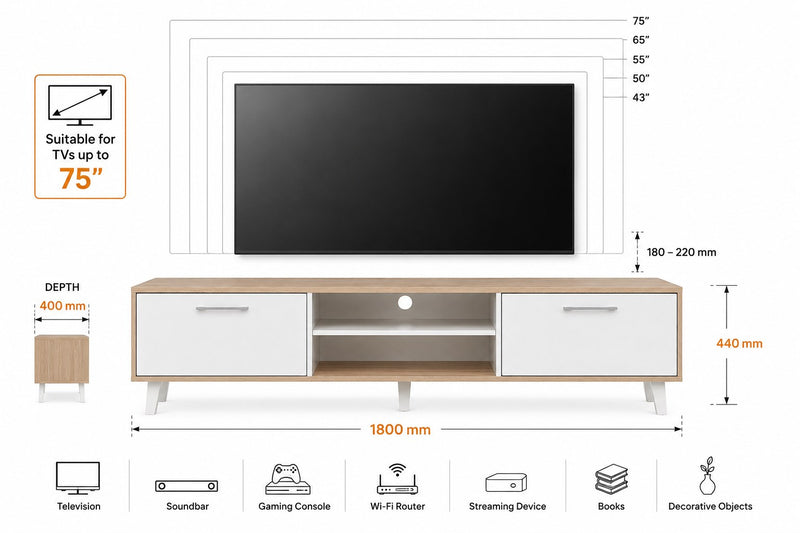 Kumo TV Unit for TVs up to 75 Inch, view 7