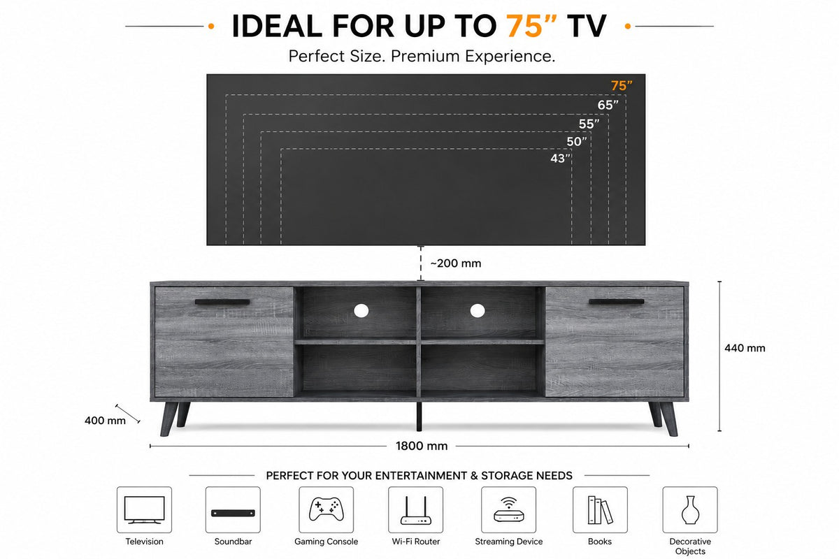 Moku TV Unit for TVs up to 75 Inch, view 5