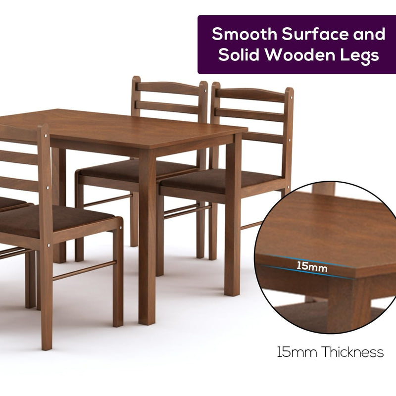 Muar 4 Seater Solid Wood Dining Set, view 3