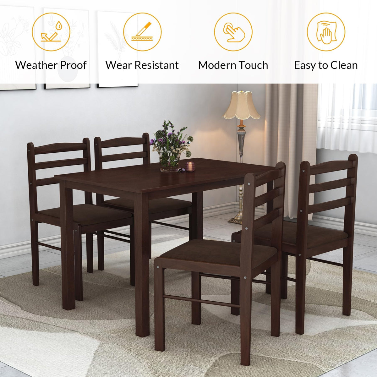 Muar 4 Seater Dining Table Set, view 3