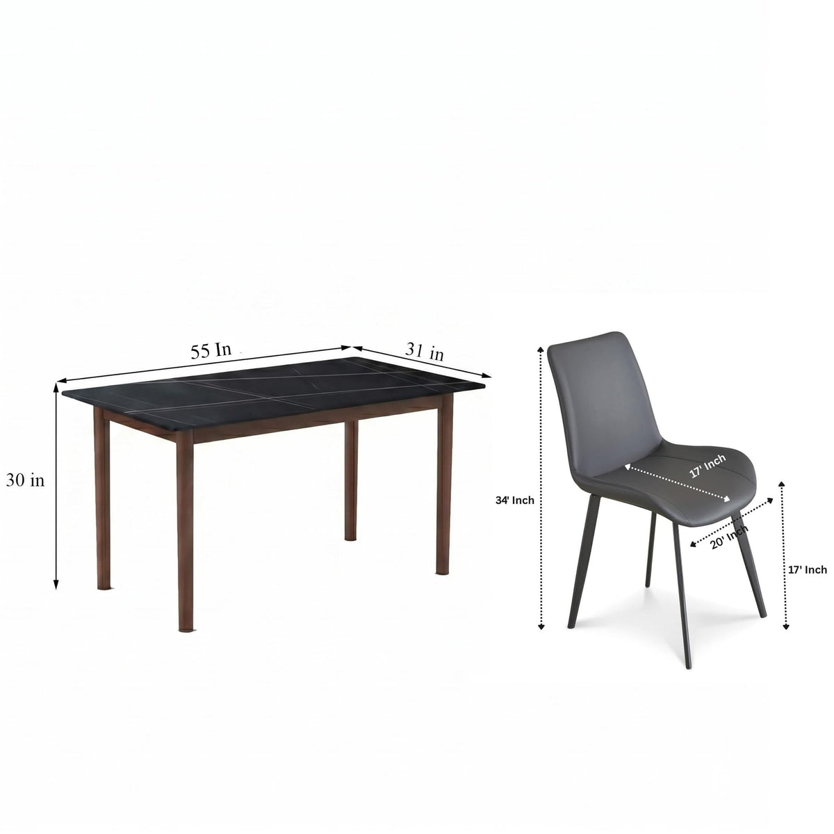 Nebula 6 Seater Sintered Stone Dining Set, view 2