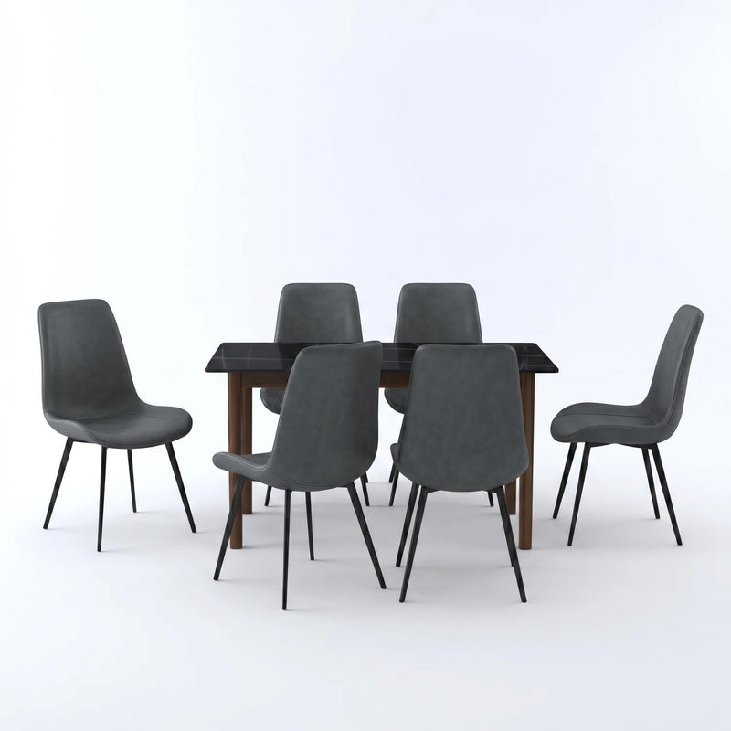 Nebula 6 Seater Sintered Stone Dining Set, view 3