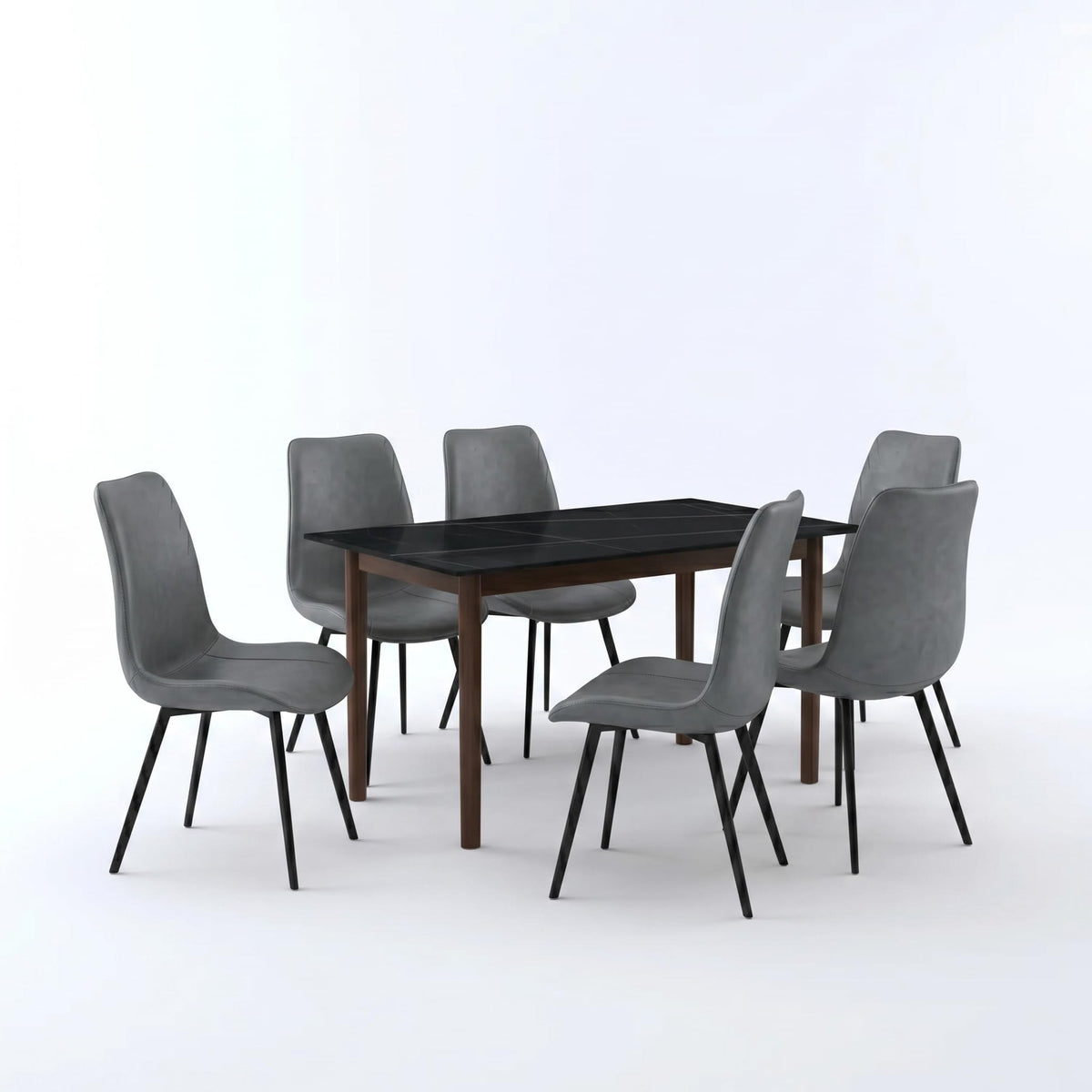 Nebula 6 Seater Sintered Stone Dining Set, view 4