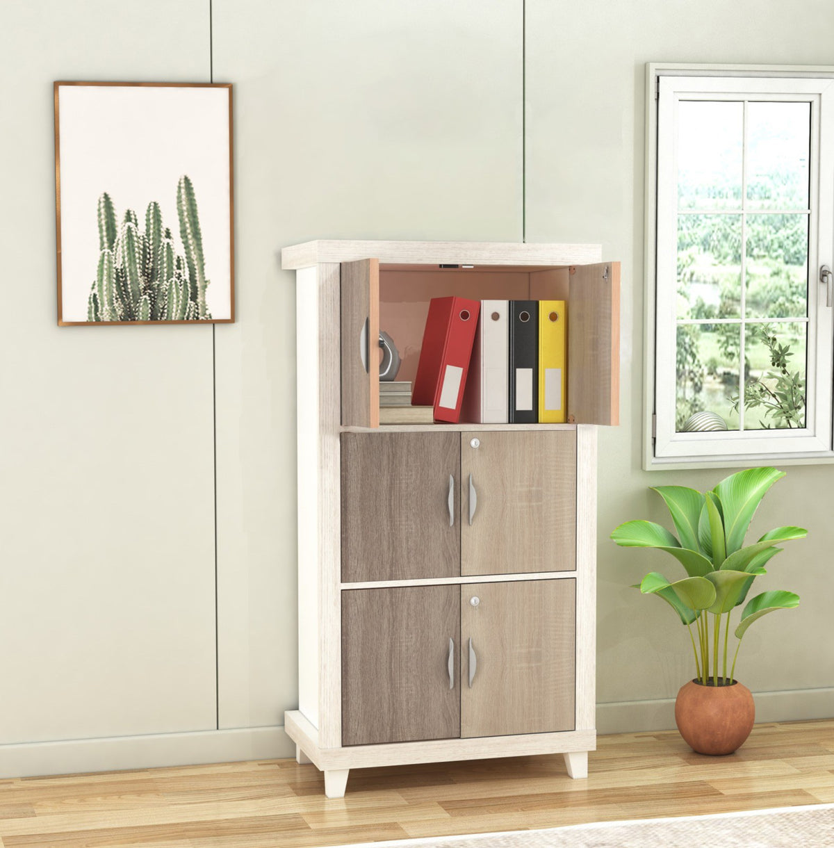 Nova 3 Shelf Bookcase with Shelf Locking System - Sonoma Oak
