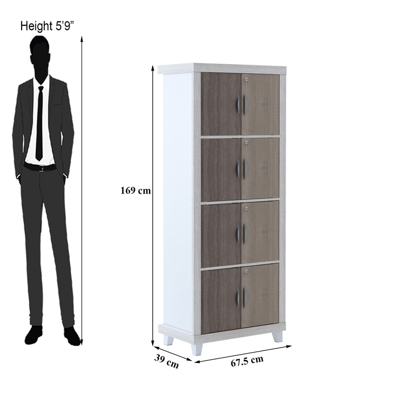 Nova 4 Shelf Bookcase with Shelf Locking System, view 7