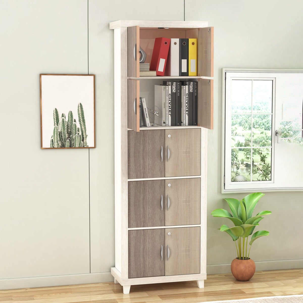 Nova 5 Shelf Bookcase with Shelf Locking System - Sonoma Oak