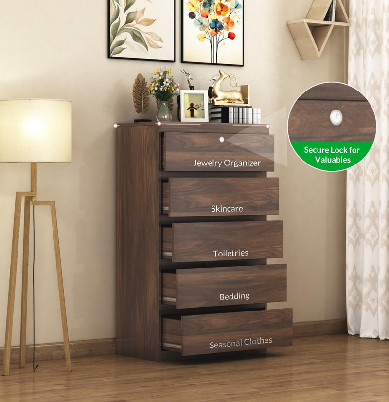 Sera 5 Drawer Chest of Drawers, view 3