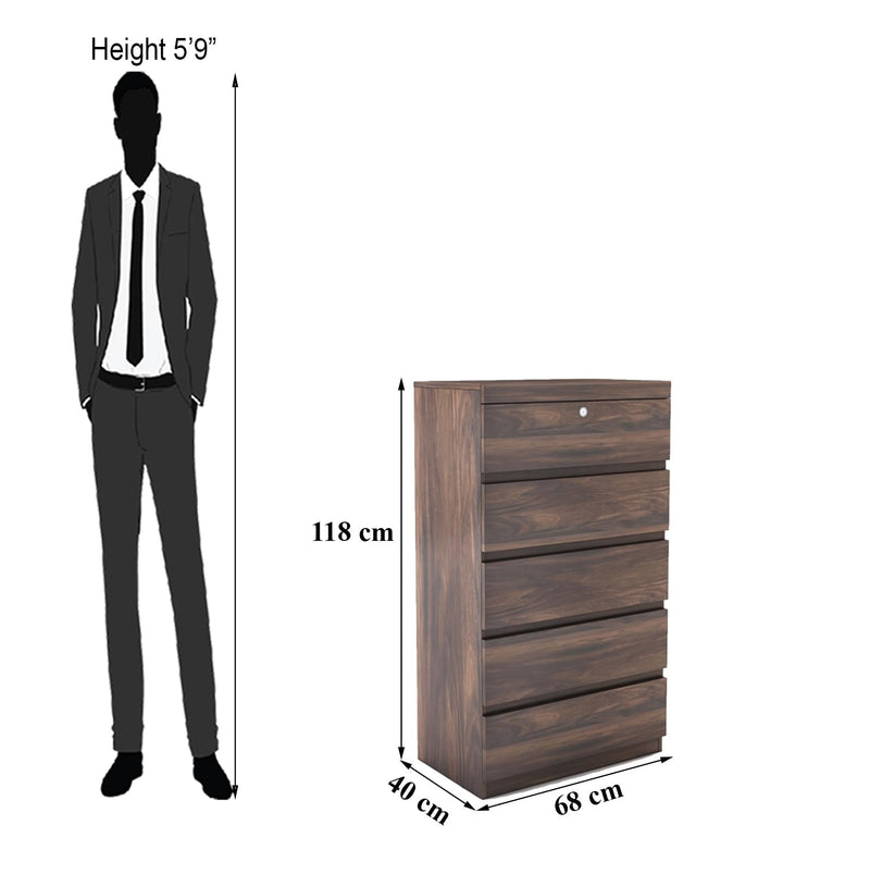 Sera 5 Drawer Chest of Drawers, view 8