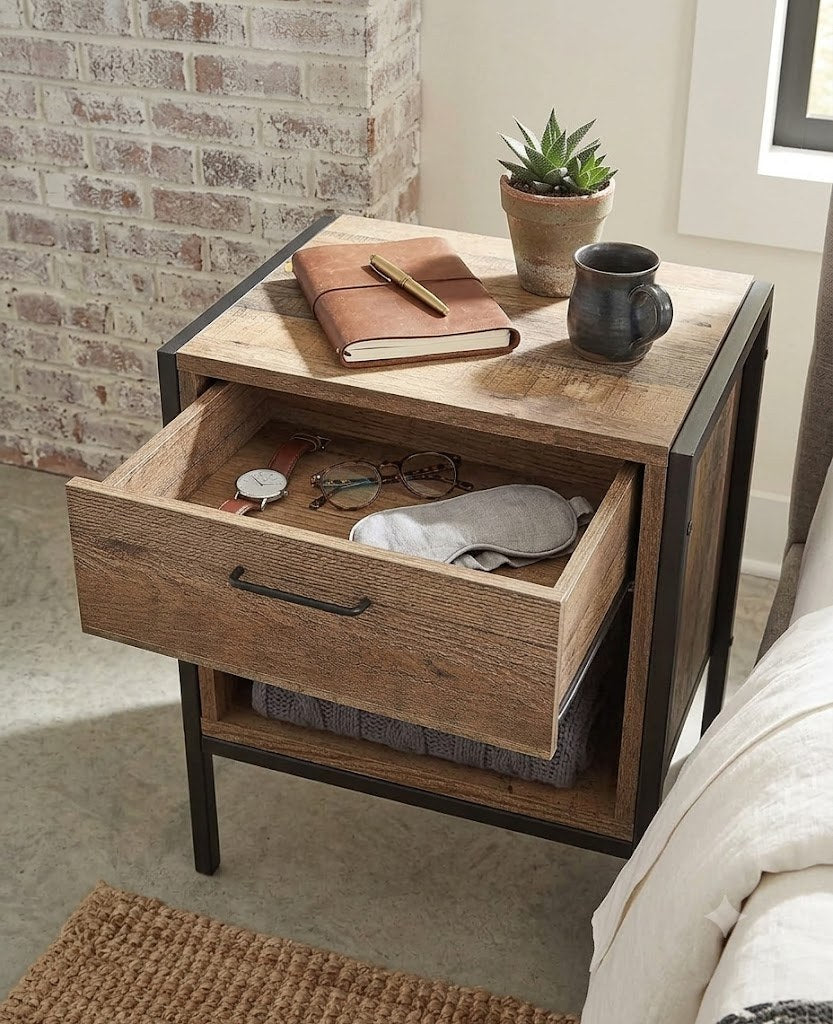 Sierra Bed Side Table with Drawer, view 3