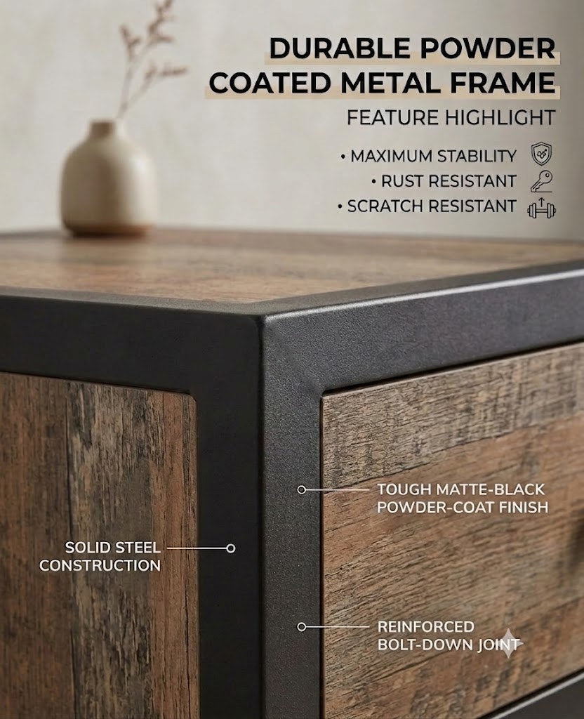 Sierra Bed Side Table with Drawer, view 6
