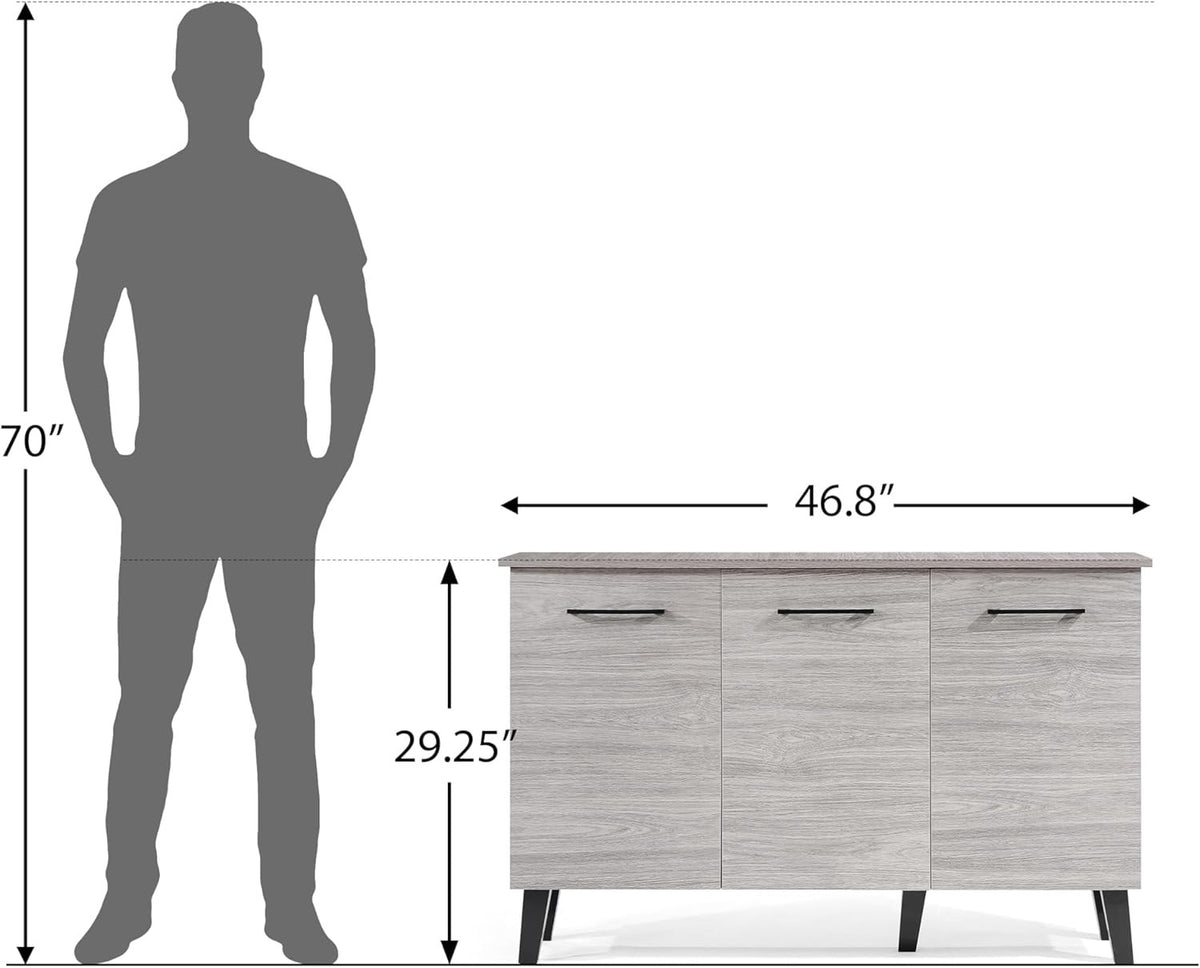 Slate 3 Door Shoe Cabinet, view 3