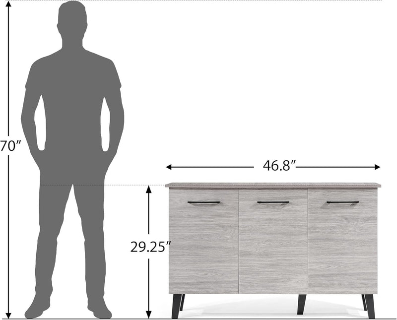 Slate 3 Door Shoe Cabinet, view 3