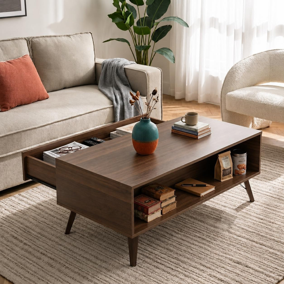 Tatami Coffee Table with Storage Drawer - Wenge